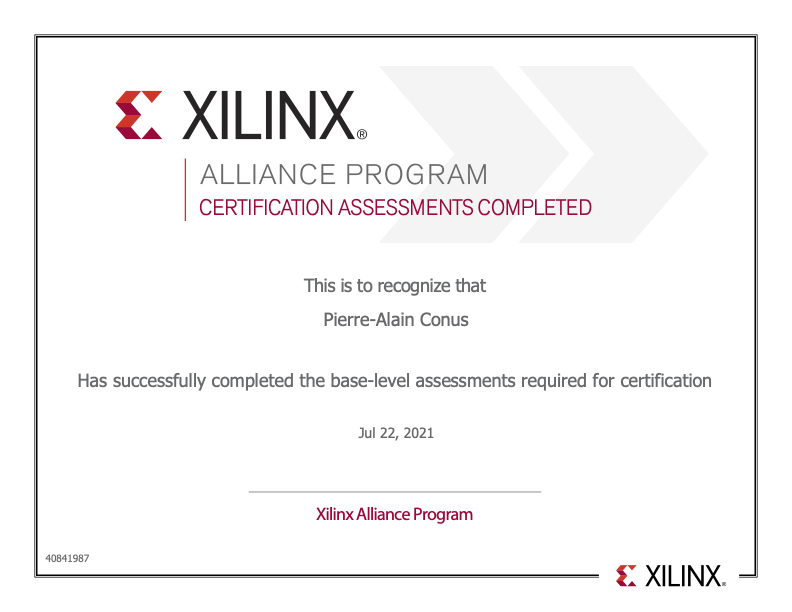 Xilinx certificate